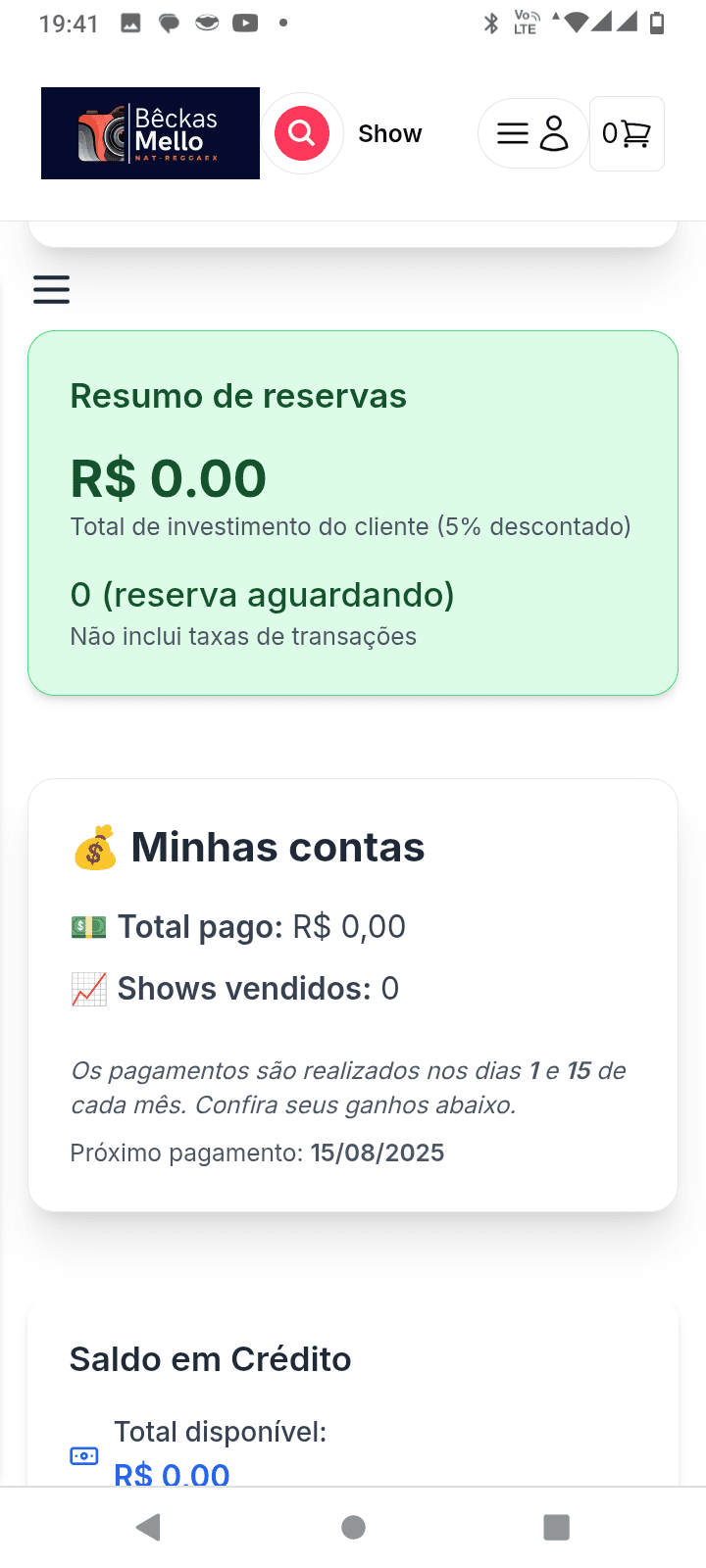 Phone screen displaying app interface