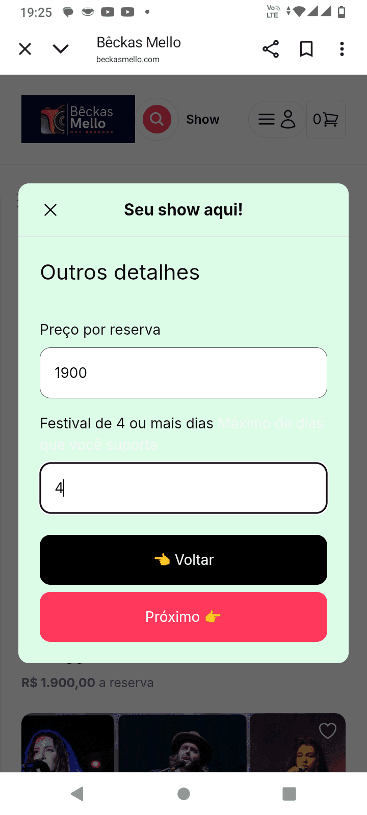 Phone screen displaying app interface